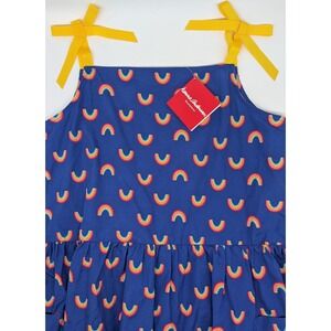 Hanna Anderson Size‎ 14-16 Rainbow Dress Sleeveless Ribbon Pockets Sundress